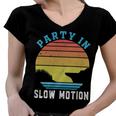 Party In Slow Motion Vintage Funny Boating Boating Gifts Women V-Neck T-Shirt