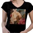 Pastel Roses Scandinavian Art Modern Art Minimalistic Blush Pink Women V-Neck T-Shirt