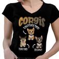 Pembroke Welsh Corgi Untoasted Toasted Burnt Dog Lovers V4 Women V-Neck T-Shirt