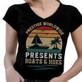 Prestigeworldwide Presentsboats Andhoes Vintage Funny Boating Boating Gifts Women V-Neck T-Shirt