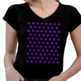Purple And White Polka Dots Women V-Neck T-Shirt