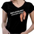 Reflexology Massage Therapist Reflexology Healing Soles Women V-Neck T-Shirt