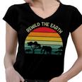 Rewild The Earth Animal Forest Earth Day Women V-Neck T-Shirt