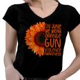 Sunflower In June We Wear Orange Gun Violence Awareness Day Women V-Neck T-Shirt
