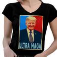 Ultra Maga President Donald Trump Gift Women V-Neck T-Shirt