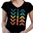 Via Name Shirt Via Family Name Women V-Neck T-Shirt