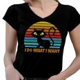 Vintage Black Cat Lover 272 Shirt Women V-Neck T-Shirt