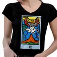 Wait Is This Pixel Art Tarot Yellow - Major Arcana The Lovers Design For Stickers And Women V-Neck T-Shirt