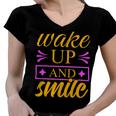 Wake Up And Smile 771 Trending Shirt Women V-Neck T-Shirt