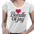 Baby Shower Text Design Bundle Of Joy Heart Women V-Neck T-Shirt