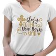 Baby Shower Text Design Glory To The New Born Women V-Neck T-Shirt