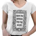 Black White Gothic Medieval Women V-Neck T-Shirt