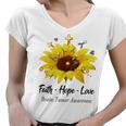 Brain Tumor Awareness Faith Hope Love Women V-Neck T-Shirt