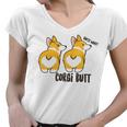 Corgi Set Sticker Design Funny Corgi Set Stickers Women V-Neck T-Shirt