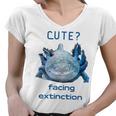 Cute Axolotl Facing Extinction Women V-Neck T-Shirt