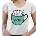 Cute Cat In Mug Women V-Neck T-Shirt