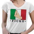 Ficko Italian Hand Sign Women V-Neck T-Shirt