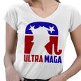 Funny Ultra Maga Gift For Americans Trump Biden Lover Women V-Neck T-Shirt