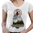 Golden Retriever Cute Puppy Women V-Neck T-Shirt