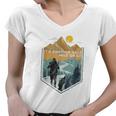 Hiking With My Puppy Good Day So Wave Women V-Neck T-Shirt