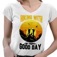 Hiking With My Puppy Good Day Women V-Neck T-Shirt