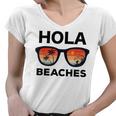 Hola Beaches Funny V2 Women V-Neck T-Shirt