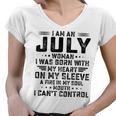 I Am An July Woman I Was Born With My Heart On My Sleevepng V2 Women V-Neck T-Shirt