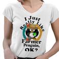 I Really Like Farmer Penguin Ok Women V-Neck T-Shirt