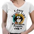 I Really Like Postman Penguin Ok Women V-Neck T-Shirt