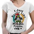 I Really Like Rapper Penguin Ok Women V-Neck T-Shirt