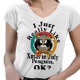 I Really Like Xmas In July Penguin Ok Women V-Neck T-Shirt