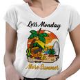 Less Monday More Summer Funny Pineapple Gift Pineapple Lover Women V-Neck T-Shirt