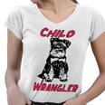 Miniature Schnauzer At Home Child Wrangler Multi Tasking Dog Women V-Neck T-Shirt