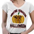 Miniature Schnauzer Halloween On All Hallows Night Women V-Neck T-Shirt