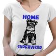 Miniature Schnauzer Home Supervisor Child Wrangler Multi Tasking Dog Women V-Neck T-Shirt