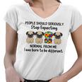 People Should Seriously Stop Expecting Shirt Pug Lovers Autism Awareness Month Shirts Women V-Neck T-Shirt