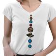 Planets Colour Women V-Neck T-Shirt