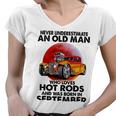 September Old Man Loves Hot Rods Never Underestimate An Old Man Who Loves Hot Rods And Was Born In Women V-Neck T-Shirt