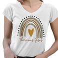 There Was Jesus Unisex Christian Religious Rainbow Vintage Women V-Neck T-Shirt