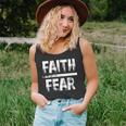 Distressed Faith Over Fear Believe In Him Unisex Tank Top