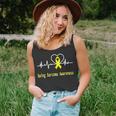 Ewings Sarcoma Awareness Heartbeat Yellow Ribbon Ewings Sarcoma Ewings Sarcoma Awareness Unisex Tank Top