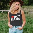 I Love Hot Dads Red Heart Funny Unisex Tank Top