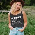 Womens Jesus Loves You But Im His Favorite Christian V Neck Tank Top