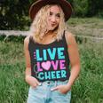 Live Love Cheer Funny Cheerleading Lover Quote Cheerleader V2 Unisex Tank Top