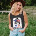 Merica Messy Bun Women Girls American Flag Usa 4Th Of July Unisex Tank Top