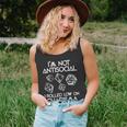 Not Antisocial Rolled Low Charisma Funny Dice Rpg Dragon Unisex Tank Top
