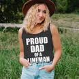 Proud Dad Of A Lineman Funny Football Dad Gift Unisex Tank Top