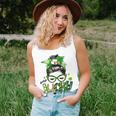 One Lucky Cna Messy Bun Shamrocks St Patricks Day Unisex Tank Top