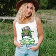 One Lucky Grammy Messy Bun Leopard St Patricks Day Unisex Tank Top