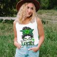 One Lucky Mama Messy Bun Shamrock St Patricks Day Unisex Tank Top